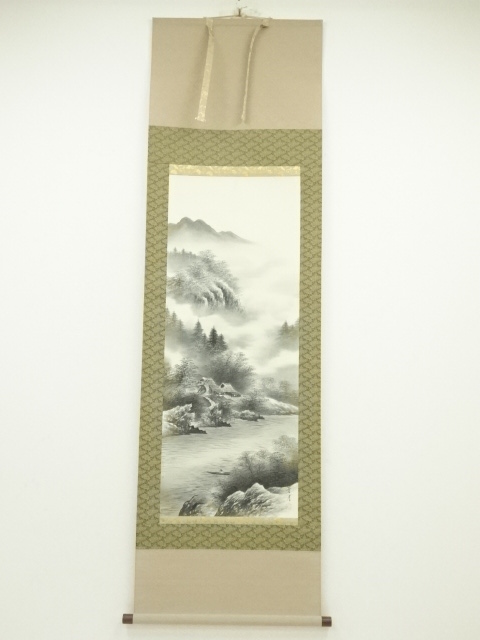 JAPANESE HANGING SCROLL / HAND PAINTED / LANDSCAPE